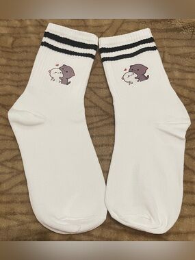 Peach and Goma Cat Socks